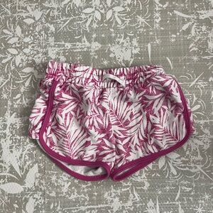GAP White Shorts with Pink Leaf Print and Pink Trim